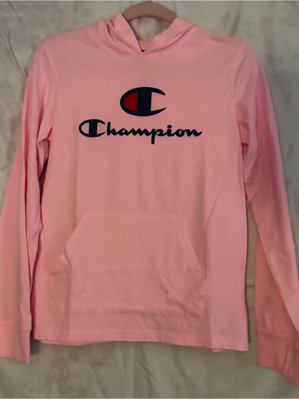 Champion Pink Logo Pullover Hoodie